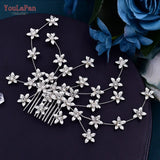 Runhufu HP502 Flower Wedding Combs Woman Hair Accessories for Party Bride Hair Ornaments Jewelry Bridal Headpiece with Comb