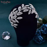 Runhufu HP484 Bridal Tiara Leaf Shape Headband Wedding Hair Accessories Women Headdress Pageant Brides Headwear Hair Ornaments
