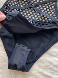 Runhufu Female Halter Hollow Out Sexy Rompers Women Lace Up Slim Backless Playsuits Open Crotch Sensual Underwear Bodysuits