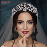 Runhufu HP446 Bridal Tiaras Crystal Pearl Headband Wedding Headwear Bride Hair Accessories Women Headpiece Pageant Head Jewelry