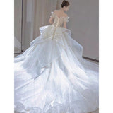 runhufu The Shoulder Luxury Shinning Wedding Dress 2023 Princess Beading Ball Gown Bride Dresses Vestido De Noiva