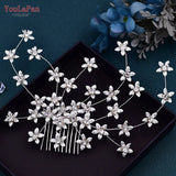 Runhufu HP502 Flower Wedding Combs Woman Hair Accessories for Party Bride Hair Ornaments Jewelry Bridal Headpiece with Comb