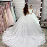 Runhufu Stock White Wedding Dress Lace Plus Size Bridal Gowns Off The Shoulder Applique Lacing Up Women Formal Marriage Outfits Robe