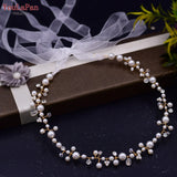 Runhufu Trendy Pearl Hair Jewelry Crystal Woman Headpiece Wedding Hair Accessories Headwear Bridal Headdress Bridal Tiara HP03