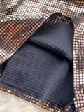 Runhufu American Spring Sequins Two Pieces Sets Senior Lapel Long Sleeves Shirt+Bodycon Mini Skirt Fashion Shiny Sexy Suits