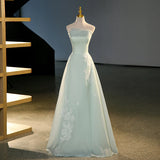 Runhufu Green Sukienki Na Wesele Damskie 2024 New Strapless Elegant A Line Wedding Dress Sleeveless Floor-length Suknia Slubna