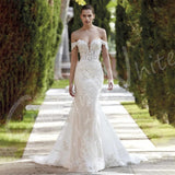 Runhufu Sweetheart Neck Wedding Dresses Lace Mermaid Bride Robes Sleeveless Backless White Bridal Gowns Robe De Mari¨¦e