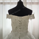 runhufu Novias Off The Shoulder Lace Wedding Dresses For France Women Court Train Bridal Gown Robe Mariage 2023 New Vestido De Noiva