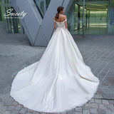 Runhufu Dress With Crystal Off The Shoulder Tulle With Embroidery Robe Mariée Satin Sweetheart Sleeveless Bride Back Zipper