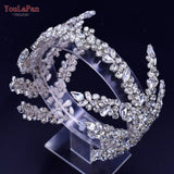 Runhufu Luxury Wedding Headband Bride Tiara Hair Accessory Handmade Women Headpieces for Party Queen Bridal Crown Jewelry HP425