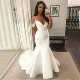 Runhufu simple sexy Italian sleeved V-neck halter-back mermaid wedding dress Beach outdoor Bohemian romantic bridal dress custom