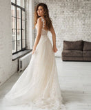 Runhufu Spaghetti Straps Lace Appliques Boho Wedding Dress 2023 Corset Closure Elegant Sweetheart A-Line Bridal Gowns 925