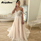 Runhufu Stylish Off the Shoulder Wedding Gowns for Women Appliques Sequins And Beadings A Line Tulle Vestido De Noiva 2024