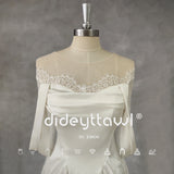 Runhufu Real Picture Elegant Off-Shoulder Lace A-Line Satin Wedding Dress Lace Up Back High Slit Court Train Bridal Gown