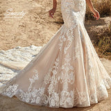 Runhufu Mermaid Wedding Dress With Organza With Embroidery Slim-line V-neck Sleeveless Appliques Customize Vestido De Novia Lace