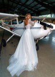 Runhufu Wedding Dresses For Women 2024 Sweetheart Bridal Gowns Tulle Full-Sleeve Robe A-Line Vestidos De Novia Appliques Simple