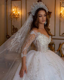 Runhufu Sparkly Wedding Dresses 2024 Off Shoulder Princess Wedding Gowns Luxury Brides Dresses Chapel Wedding Party Robes De Mariage