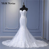 runhufu New Arabic Aso Ebi Vintage Lace Beaded Sequined Wedding Dresses Strapless Mermaid Bridal Dress Sexy Cheap Wedding Gowns