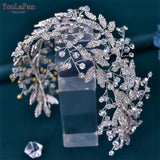 Runhufu Luxury Bridal Hair Tiara Rhinestone Headband Handmade Wedding Hair Accessories Women Headdress Pageant Headpiece HP398