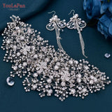 Runhufu HP240 Shiny Crystal Wedding Headpieces Bridal Floral Hair Accessories Alloy Flower Bridal Headbands Rhinestone Crowns