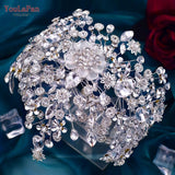 Runhufu HP456 Trendy Bridal Headband Wedding Hair Accessories Alloy Flower Forehead Wedding Crown for Pageant Brides Headdress