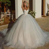 Runhufu Wedding Dresses Luxury Off Shoulder Detachable Fluffy Sleeves Beautiful Court Train Princess Mopping Bridal Gown 2024