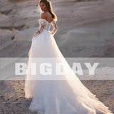 Runhufu A-Line Wedding Dress 2024 Women Lace Open Back Strapless Long Detachable Sleeve Bridal Gown Sweep Train Vestido De Noiva