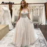 Runhufu Charming Off the Shoulder Wedding Dresses A Line Appliques Tulle Sweep Train Bridal Gowns Robe De Mari¨¦e Customised