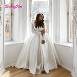 Runhufu Size Wedding Dress Long Sleeve Beach Wedding Dresses Oversize Bridal Gowns Boho robe de mari¨¦e Fluffy vestidos de novia