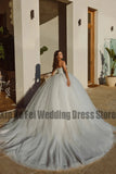 Runhufu Wedding Dresses Luxury Off Shoulder Detachable Fluffy Sleeves Beautiful Court Train Princess Mopping Bridal Gown 2024