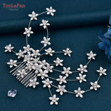 Runhufu HP502 Flower Wedding Combs Woman Hair Accessories for Party Bride Hair Ornaments Jewelry Bridal Headpiece with Comb