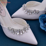 Runhufu HX39 2pcs Rhinestones High Heel Buckle Decoration Women Bride Shoes Clips Charm Wedding Shoes Buckle Shoe Crystal Clip
