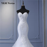 runhufu New Arabic Aso Ebi Vintage Lace Beaded Sequined Wedding Dresses Strapless Mermaid Bridal Dress Sexy Cheap Wedding Gowns