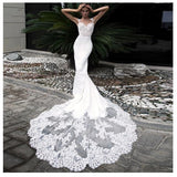 Runhufu Sexy Mermaid Lace Appliques Wedding Dress For Women 2023 Vintage Sweetheart Neck Court Train Bridal Gown Vestido De Novia