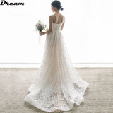 Runhufu Sparkly Flowers Strapless Tulle Wedding Dress 2024 Princess Sweetheart Lace A Line Bridal Gown Lace Appliques