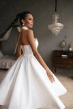 Runhufu Simple Sleeveless Wedding Dresses Short Bride Strapless Mid Calf Length Bridal Gowns Lace Up Back 2024 On Sale