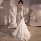 Runhufu Chiffon Wedding Dresses 2024 Vintage Strapless One Shoulder Bridal Gowns Side Split Robes Elegant Vestidos De Novia 2024