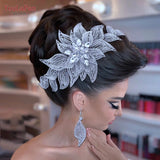 Runhufu HP455 Wedding Headpiece Crystal Flower Bridal Hair Accessories Bride Headwear Pageant Crown Women Hair Ornament Jewelry