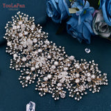 Runhufu HP240 Shiny Crystal Wedding Headpieces Bridal Floral Hair Accessories Alloy Flower Bridal Headbands Rhinestone Crowns
