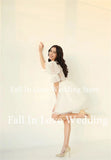 Runhufu In Love Store Custom Short Wedding Dress V-Neck Half Puffy Sleeves A-Line Tulle Summer Mini Bridal Gown Homecoming Dress