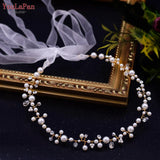 Runhufu Trendy Pearl Hair Jewelry Crystal Woman Headpiece Wedding Hair Accessories Headwear Bridal Headdress Bridal Tiara HP03