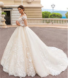 Runhufu A-Line Luxury Wedding Dress Lace Appliques Court Train Floor-Length Bridal Gown Vestidos De Novia 2024 Women Long Dress