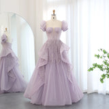 Runhufu Said Elegant Lilac Saudi Arabia Evening Dress for Wedding 2024 Luxury Dubai Long Women Engagement Party Prom Gowns SS452