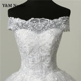 runhufu Vedio Luxury Lace Applique Plus Size Wedding Dress Embroidery 2023 New Long Train Sweetheart Bride Gown Vestidos De Noiva