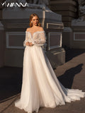 Runhufu Deep V-neck Backless Wedding Dress Sparkly Pearls Bride Robe Graceful Appliques A-line Long Bridal Gown Robe De Mari¨¦e