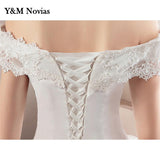 runhufu De Noiva 2023 Wedding Dress Custom Made Plus Size Free Shipping Vintage Boat Neck Bridal Gowns White Lace Appliques