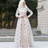 Runhufu Muslim Wedding Dresses 2024 Full Sleeves Bridal Dress vestidos de noiva Wedding Gown Champagne robe de mariee