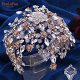Runhufu HP456 Trendy Bridal Headband Wedding Hair Accessories Alloy Flower Forehead Wedding Crown for Pageant Brides Headdress