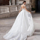 Runhufu 2 In 1 Wedding Dress Tulle Scoop Cap Sleeves Backless Lace Appliques Bridal Gowns With Detachable Train свадебное платье