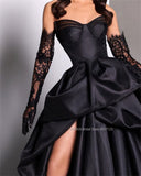 Runhufu Sweetheart Neck Simple A-Line Wedding Dresses Sleeveless Sweep Train Evening Prom Gowns Vestido De Noiva